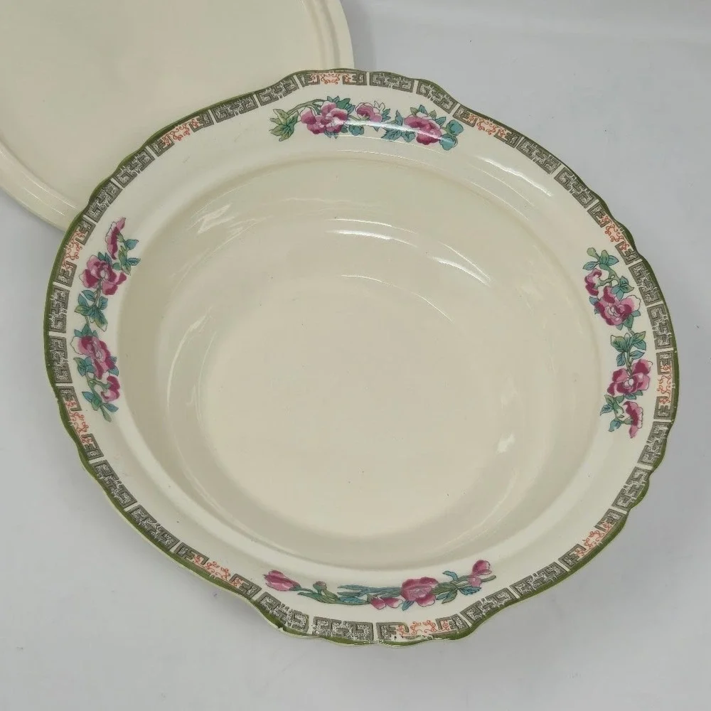 Vintage Myott Staffordshire Indian Tree Round Covered Vegetable Dish Tureen 10